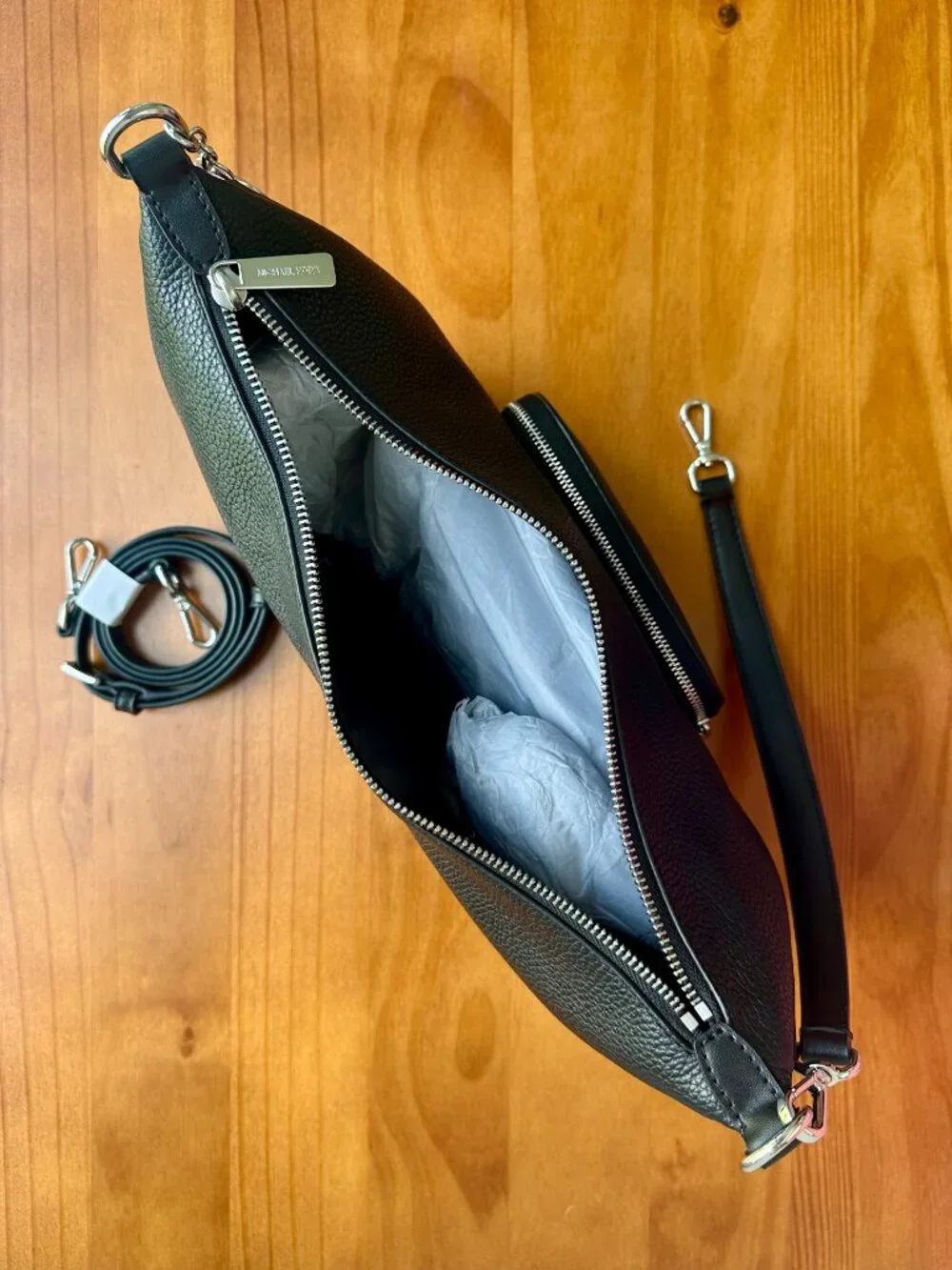 Michael Kors Merritt Black Convertible Crossbody/Shoulder Bag